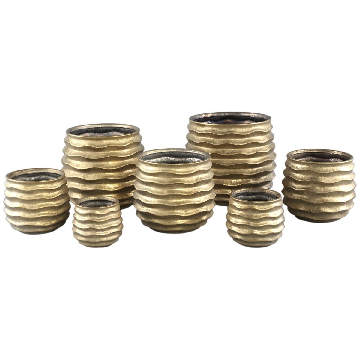 Keramiktopf - Lodas Gold 24.0 x 24.0 x 21.5 cm von PTMD - Esszett Luxury | Stilvolles Wohnen mit Charakter