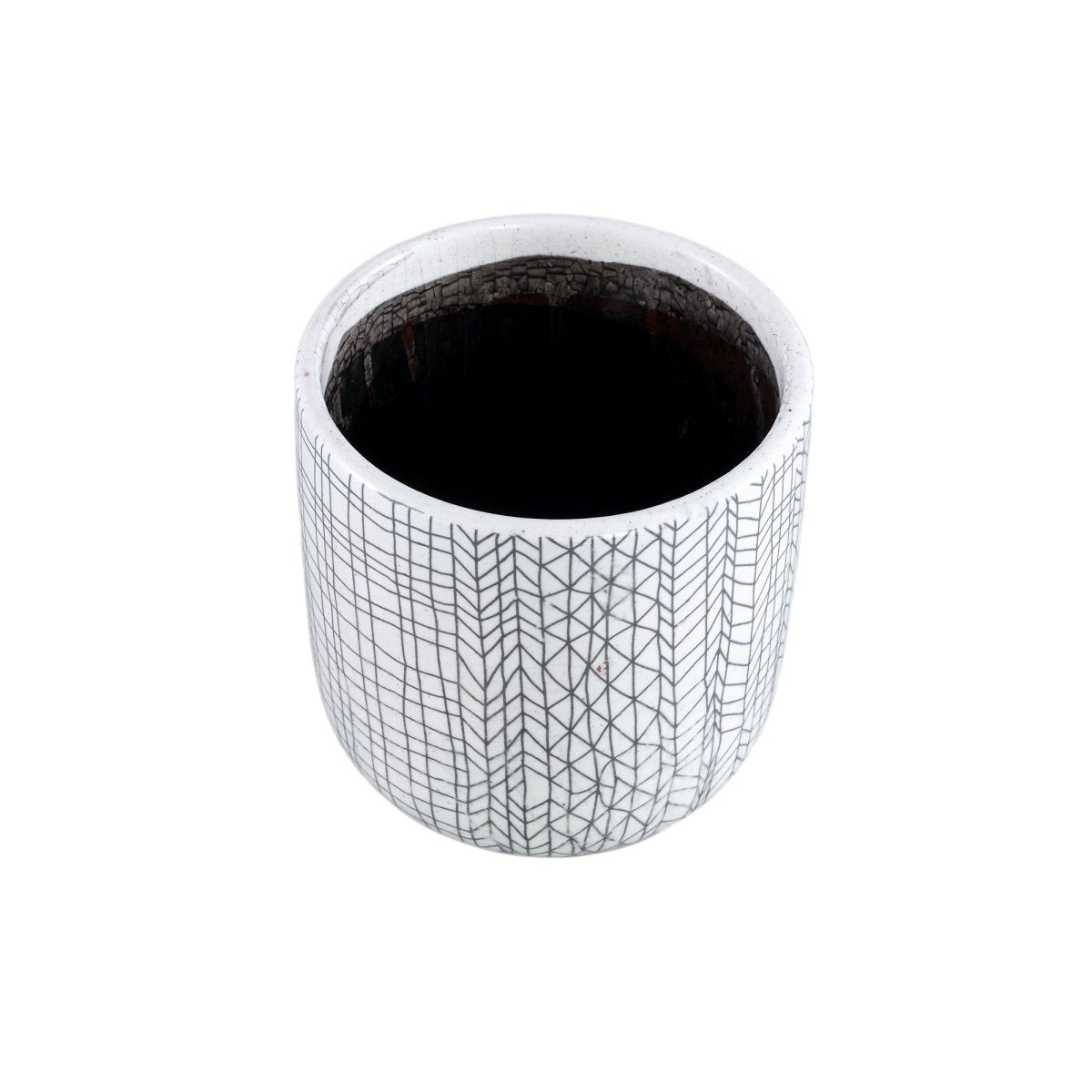 Keramiktopf - Lowie White 16.5 x 16.5 x 16.5 cm von PTMD - Esszett Luxury | Stilvolles Wohnen mit Charakter