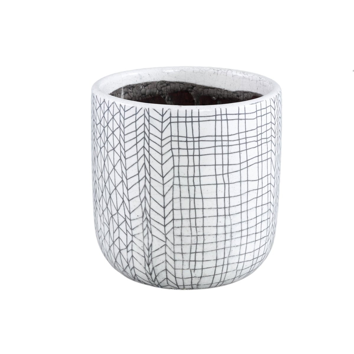 Keramiktopf - Lowie White 16.5 x 16.5 x 16.5 cm von PTMD - Esszett Luxury | Stilvolles Wohnen mit Charakter