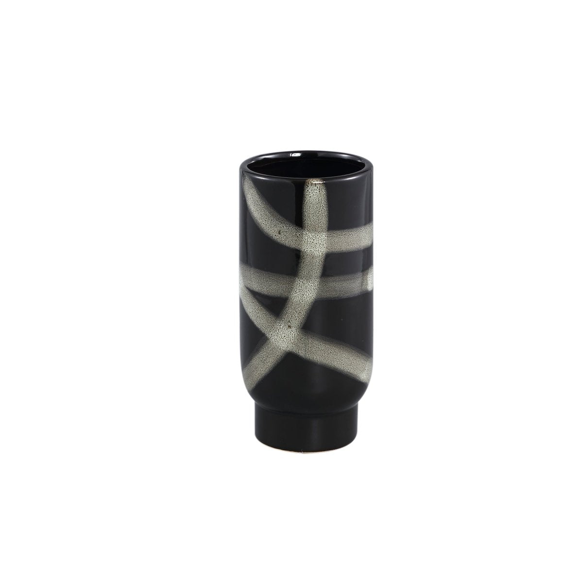Keramikvase - Reddy Black S (Ø12 x 25 cm) von PTMD - Esszett Luxury | Stilvolles Wohnen mit Charakter