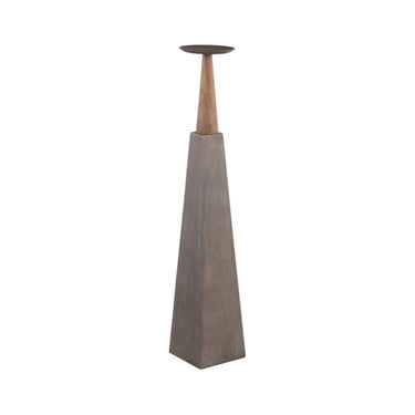 Kerzenhalter - Cinder Grey metal and wood piramid M von PTMD - Esszett Luxury | Stilvolles Wohnen mit Charakter