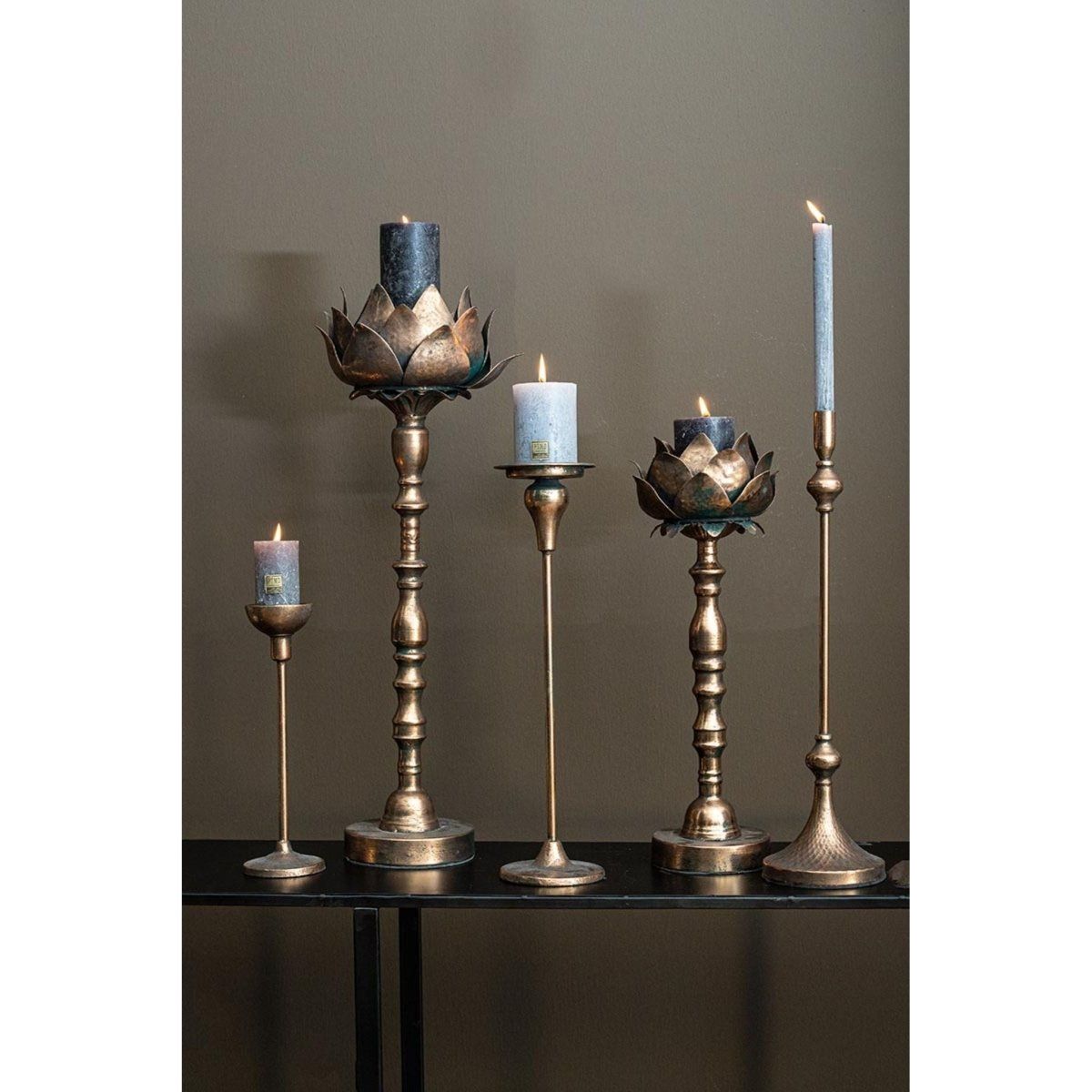 Kerzenhalter - Tomas Copper antique L ( 22 x 66 cm) von PTMD - Esszett Luxury | Stilvolles Wohnen mit Charakter