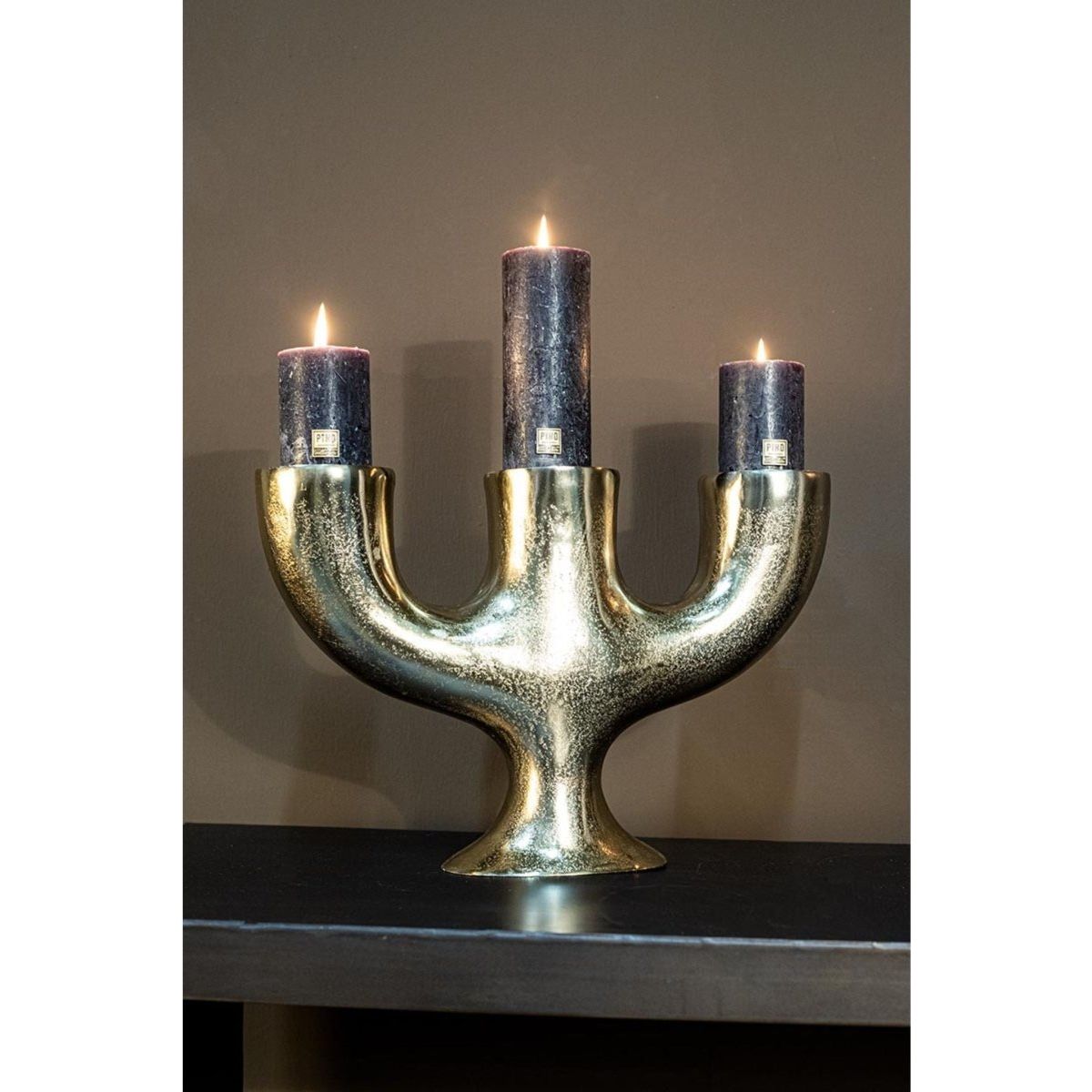 Kerzenständer - Jimbo Brass Big Alu von PTMD - Esszett Luxury | Stilvolles Wohnen mit Charakter