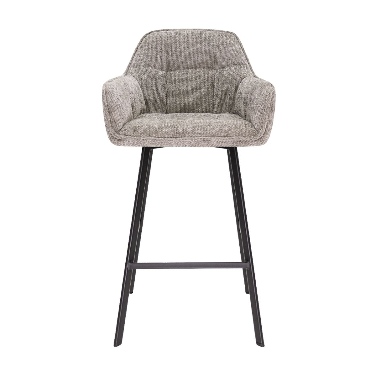Barstuhl – Chenille Stoff, Metall Gestell, Graue Farbe - Lynn | Kick Collection