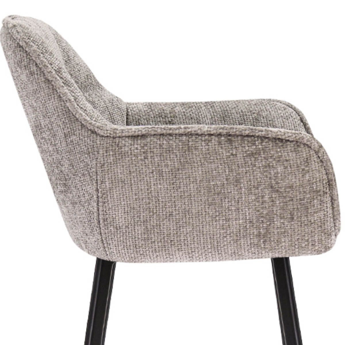 Barstuhl – Chenille Stoff, Metall Gestell, Graue Farbe - Lynn | Kick Collection
