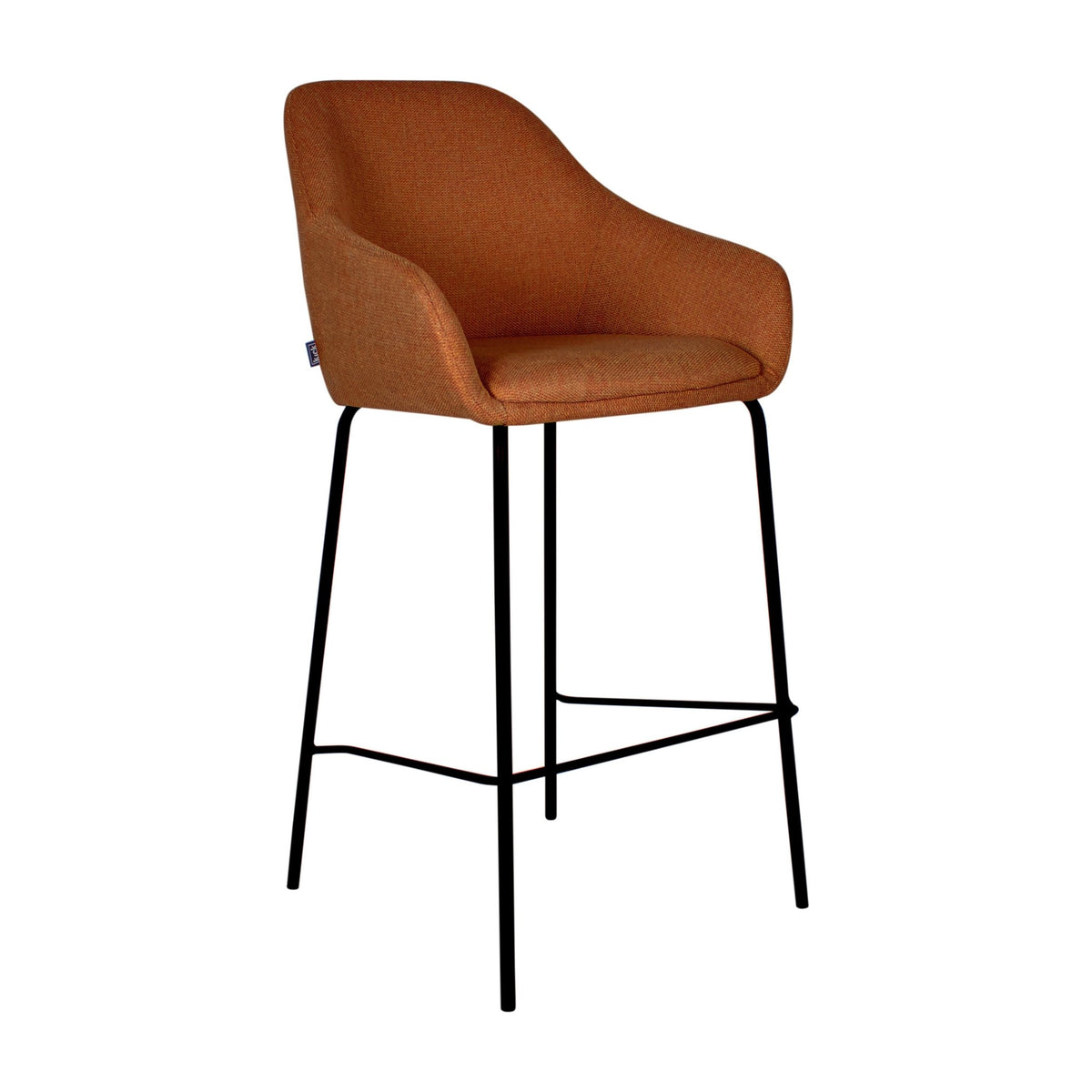 Barstuhl – Texturstoff, Metall Gestell, Armlehne Design, Terra - Suus | Kick