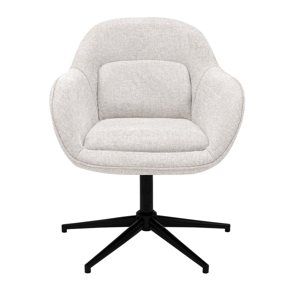 Swivel chair – textured fabric, quilted backrest, 360° rotatable – Lux | Kick Collection