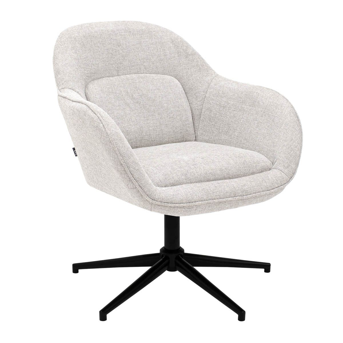 Swivel chair – textured fabric, quilted backrest, 360° rotatable – Lux | Kick Collection