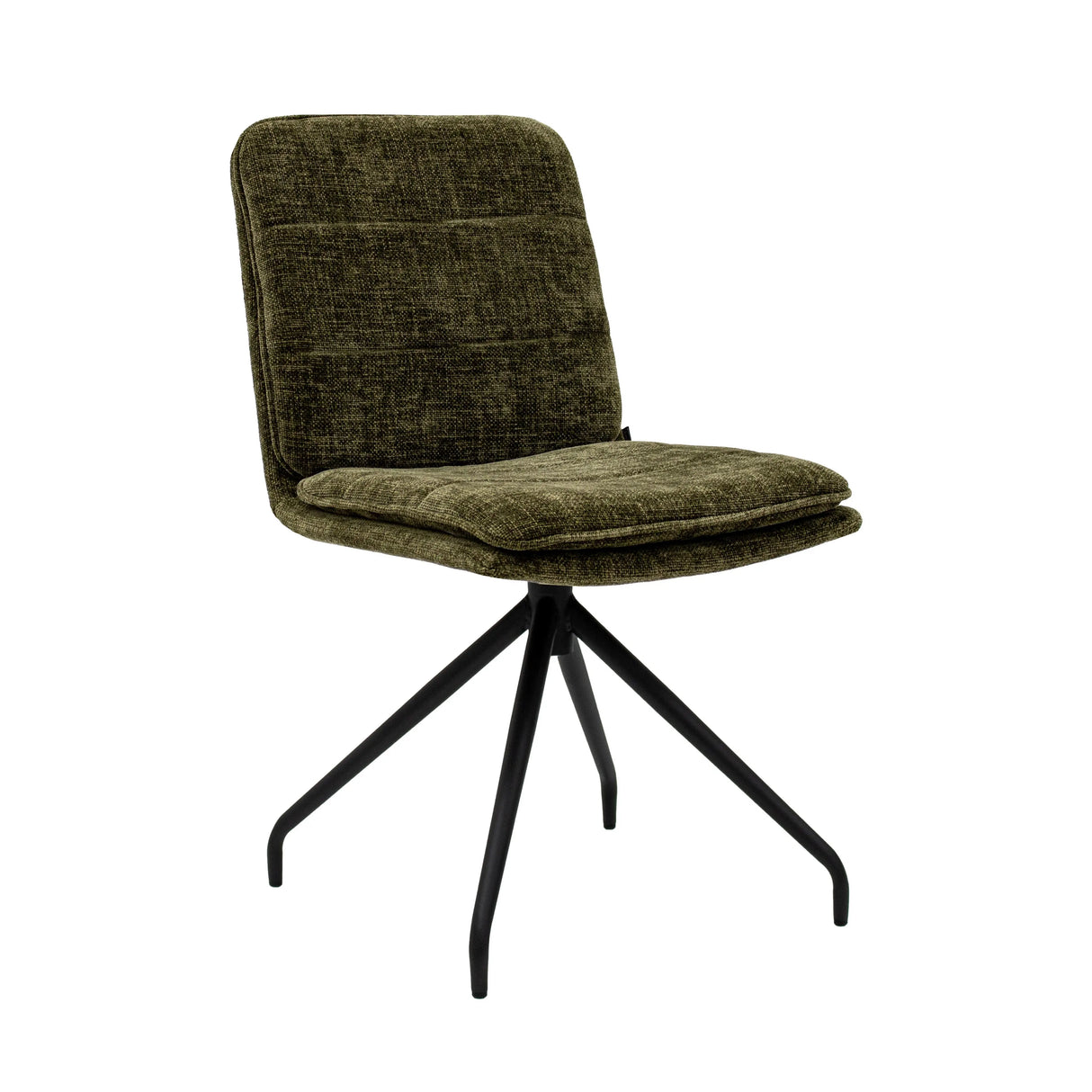 Esszimmerstuhl – Grüne Farbe, Texturstoff, 360° Drehfunktion - Aron | Kick Collection