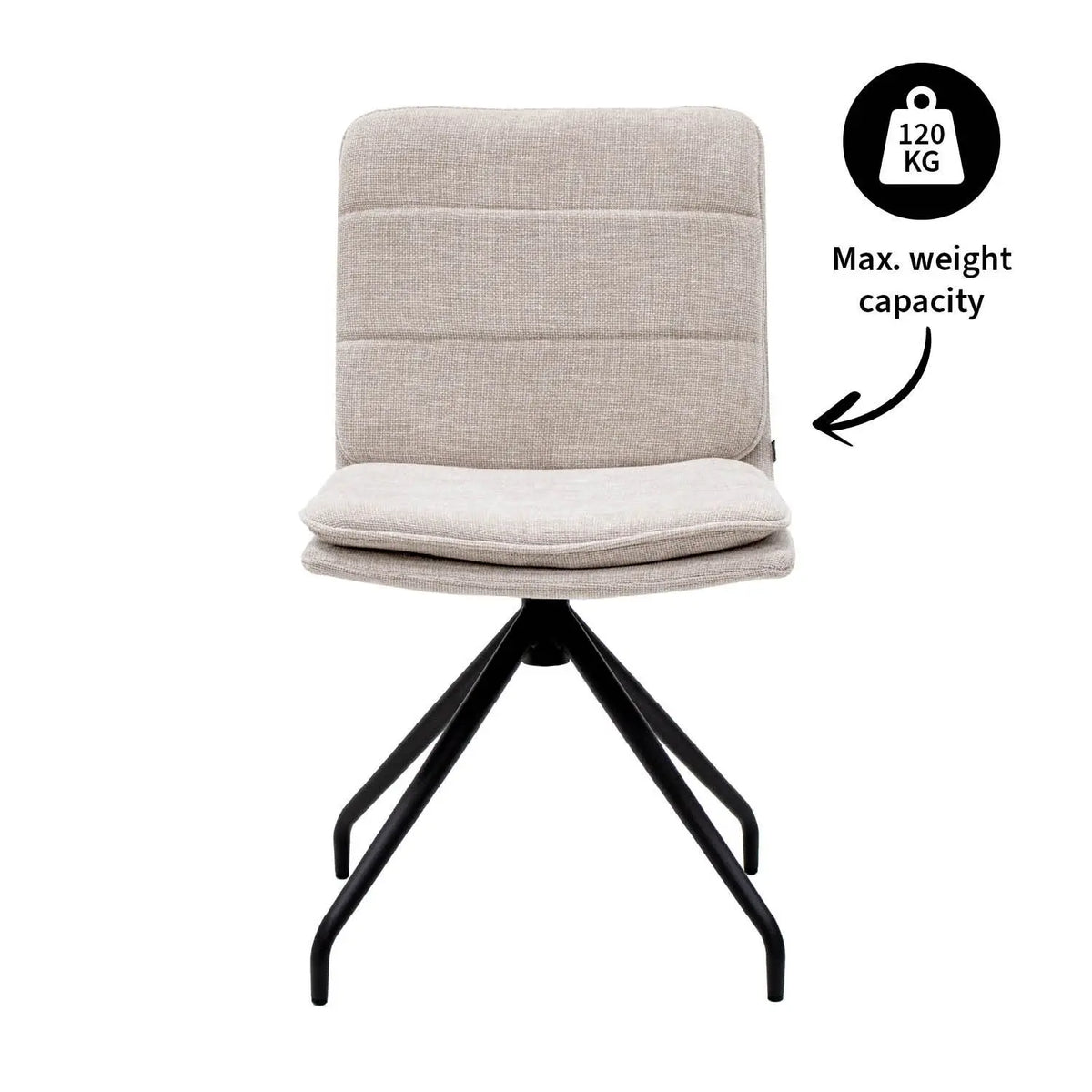 Esszimmerstuhl – Champagner Farbe, Texturstoff, 360° Drehfunktion - Aron | Kick Collection