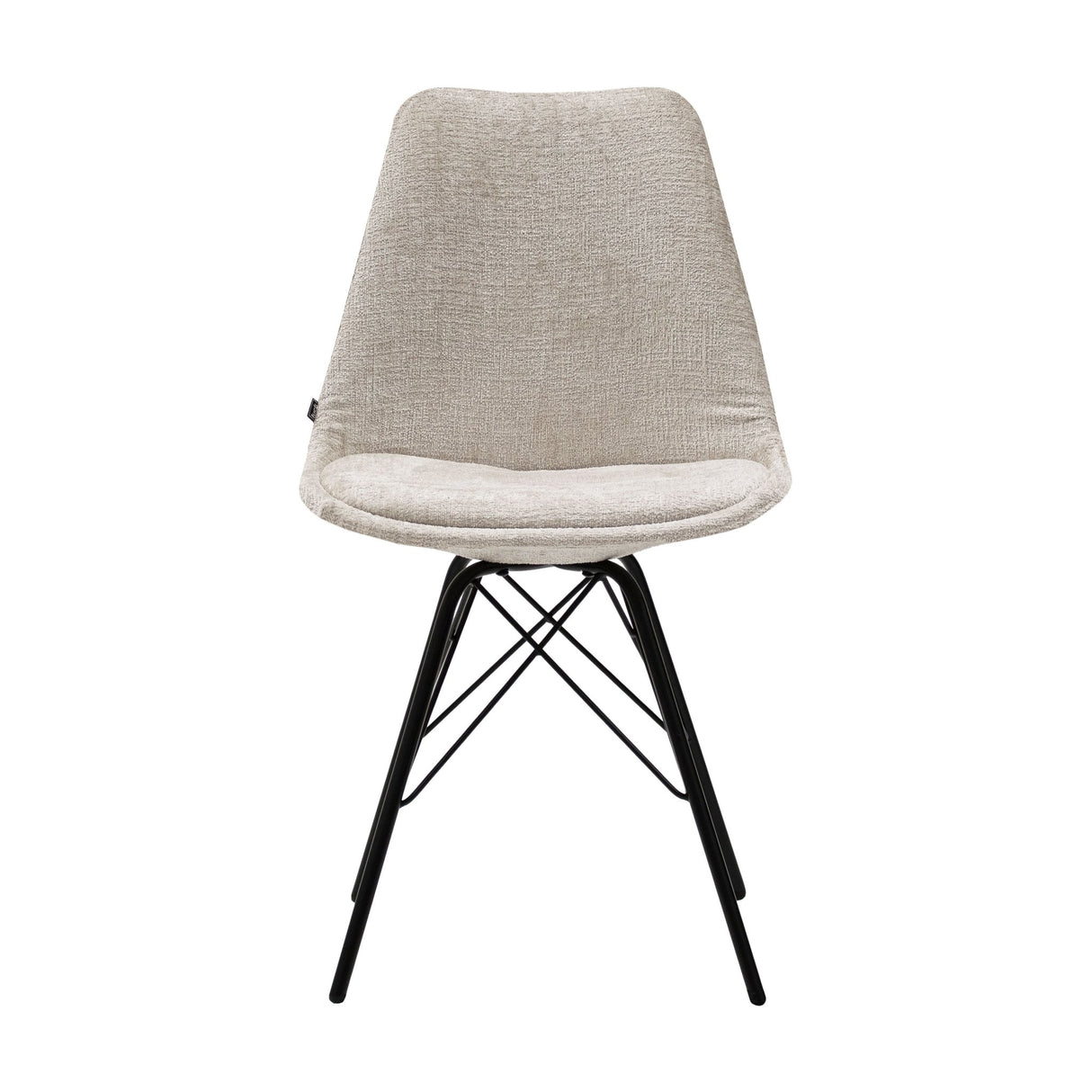Esszimmerstuhl Weicher Strukturstoff & Modernes schwarzes Metallgestell – Bren | Kick Collection - Esszett Luxury | Stilvolles Wohnen mit Charakter
