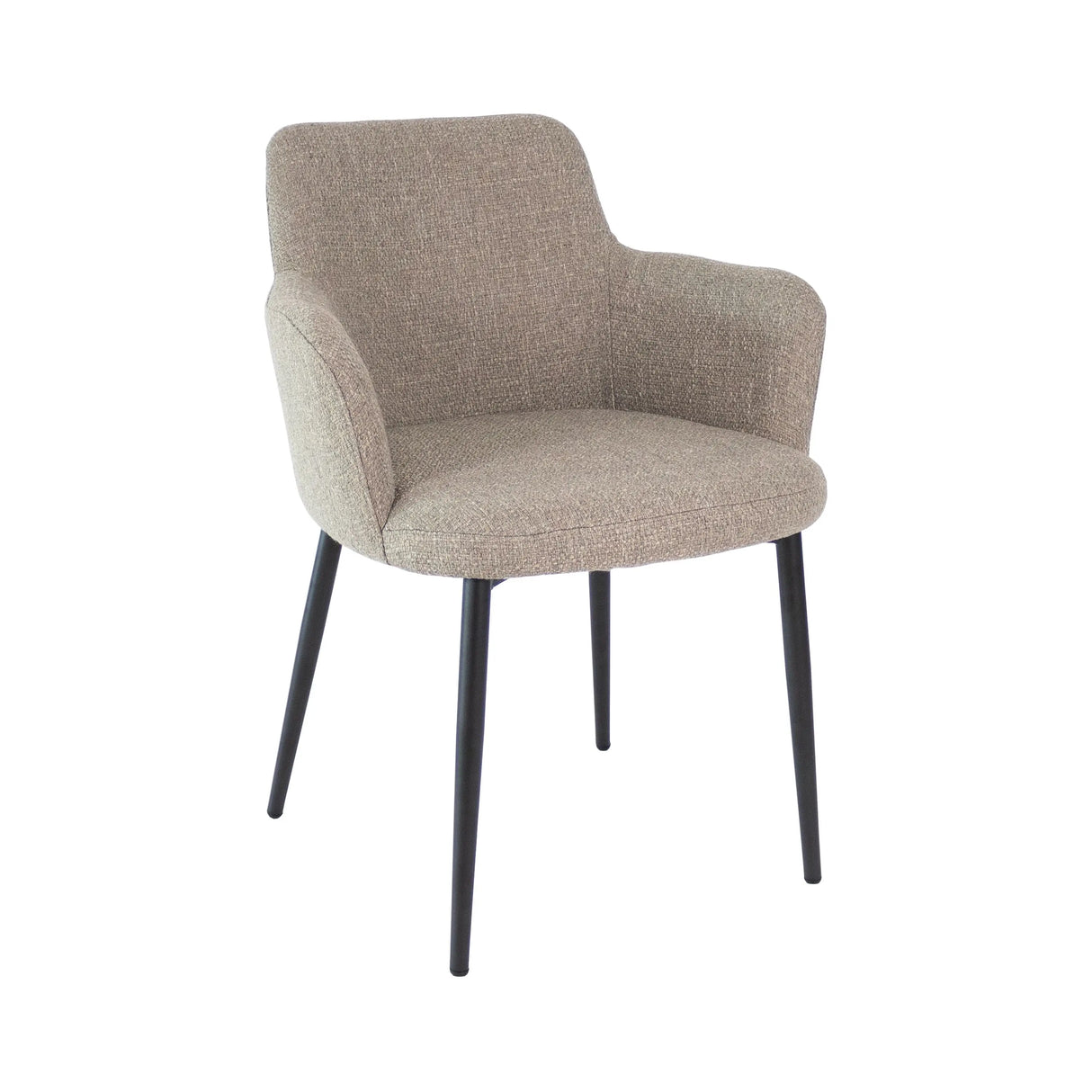 Esszimmerstuhl – Graue Farbe, Texturstoff Bezug, Schwarzes Metallgestell - Emma | Kick Collection