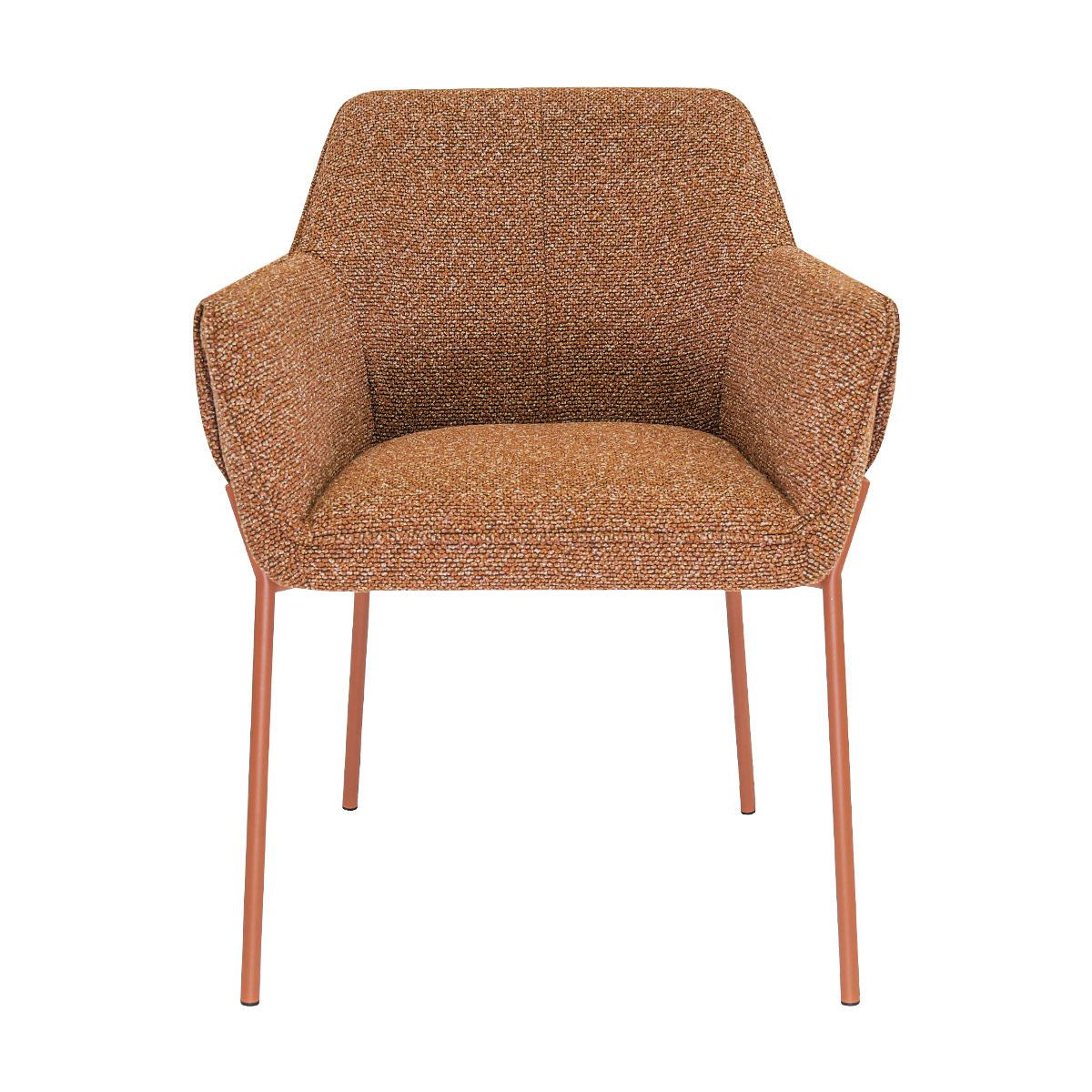 Dining chair - armrests, textured fabric Terra & diamond quilting - Mila | Kick Collection