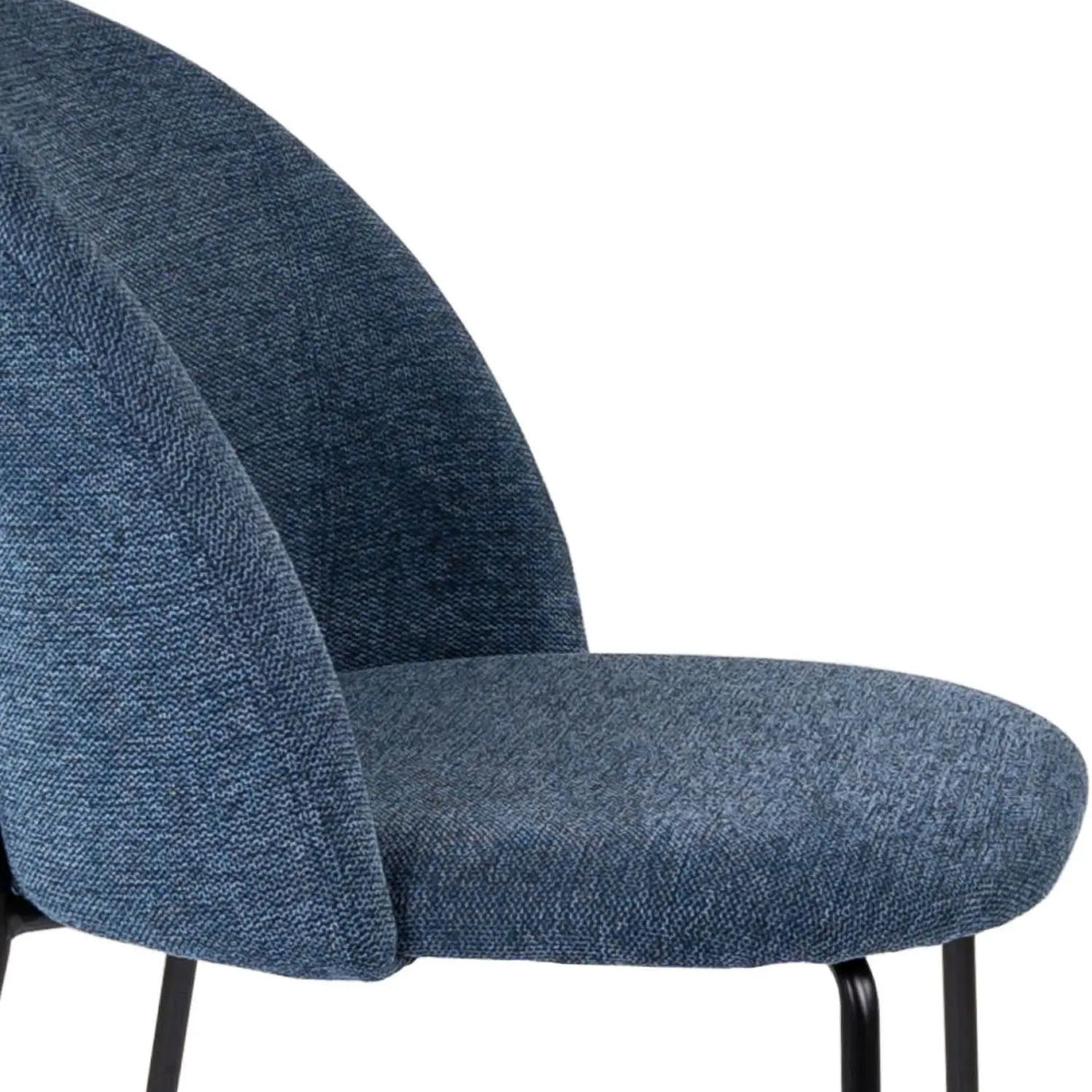 Esszimmerstuhl – Strukturstoff Bezug, Metall Gestell, Blaue Farbe - Noa | Kick Collection
