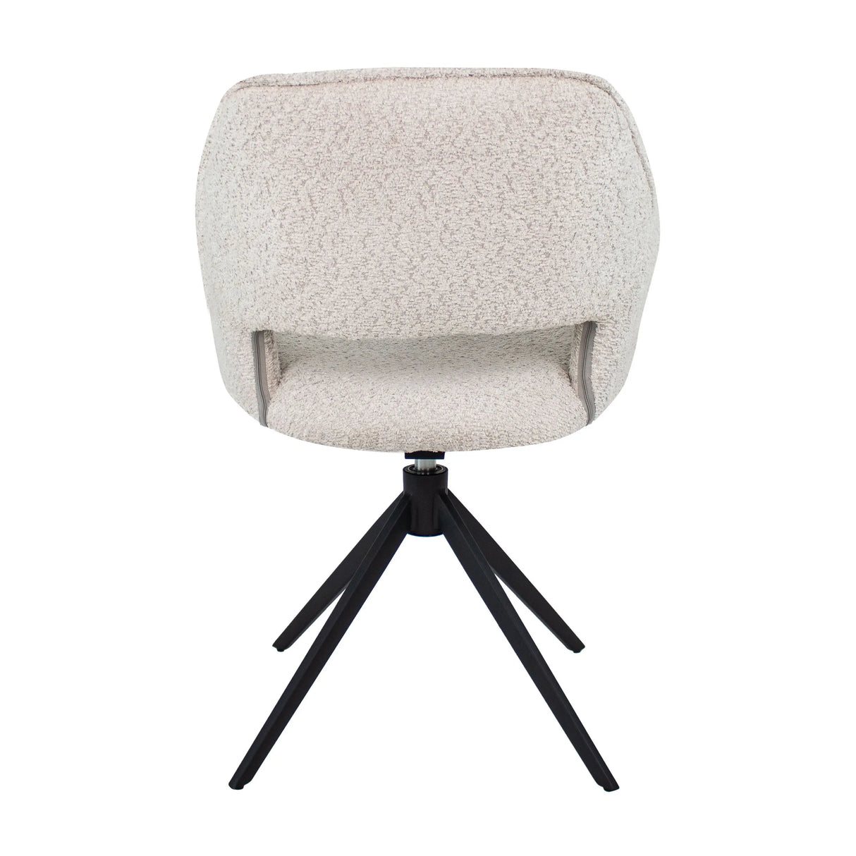 Drehstuhl – Bouclé Stoff, Schwarzes Metallgestell, Creme Farbe - Owen | Kick Collection