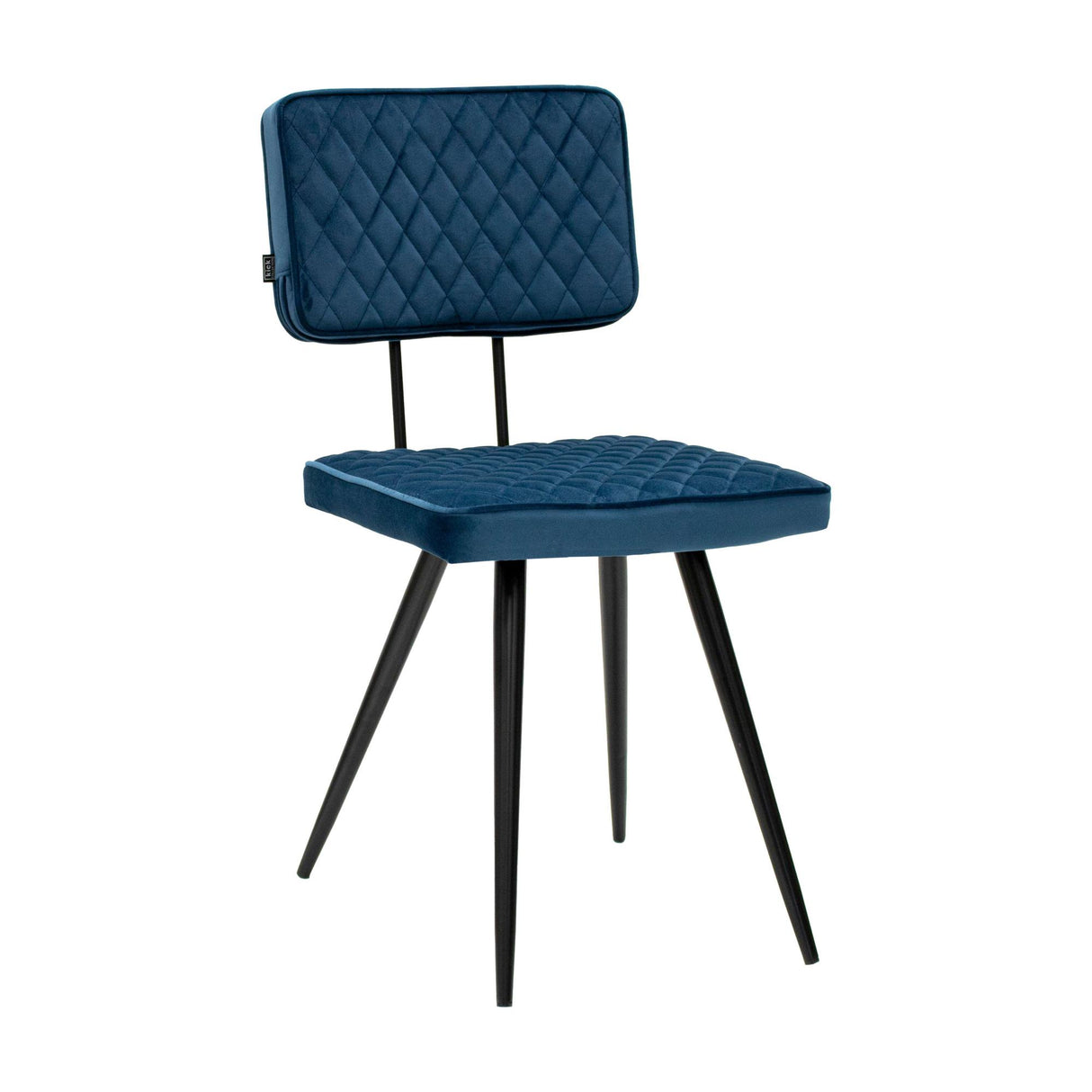 Esszimmerstuhl – Velvet Stoff, Rautensteppung, Dunkelblaue Farbe - Toby | Kick
