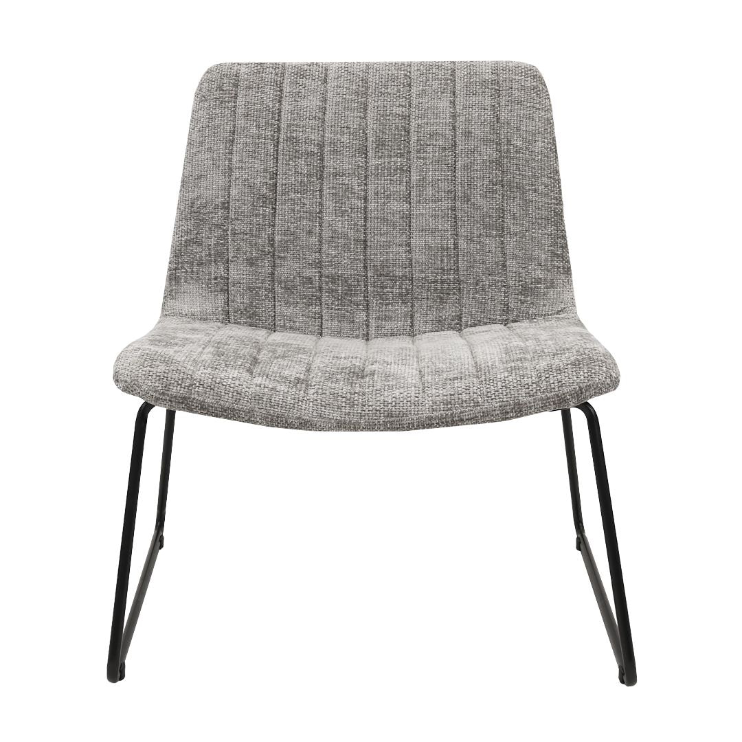 Sessel – Chenille Stoff, Metallgestell, Graue Farbe - James | Kick Collection