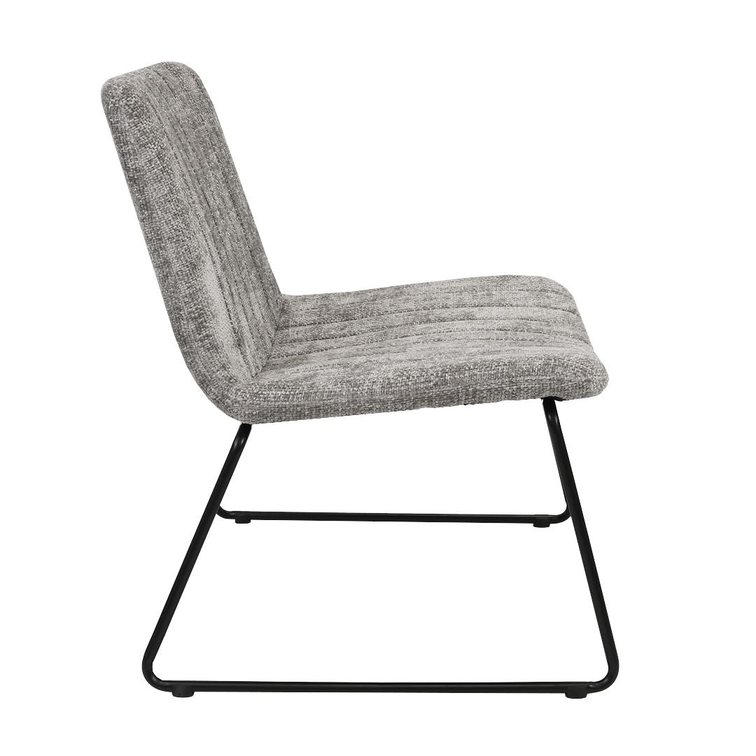 Sessel – Chenille Stoff, Metallgestell, Graue Farbe - James | Kick Collection