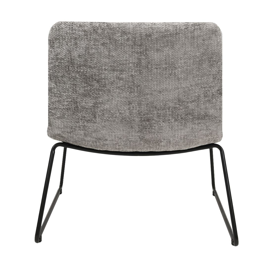 Sessel – Chenille Stoff, Metallgestell, Graue Farbe - James | Kick Collection