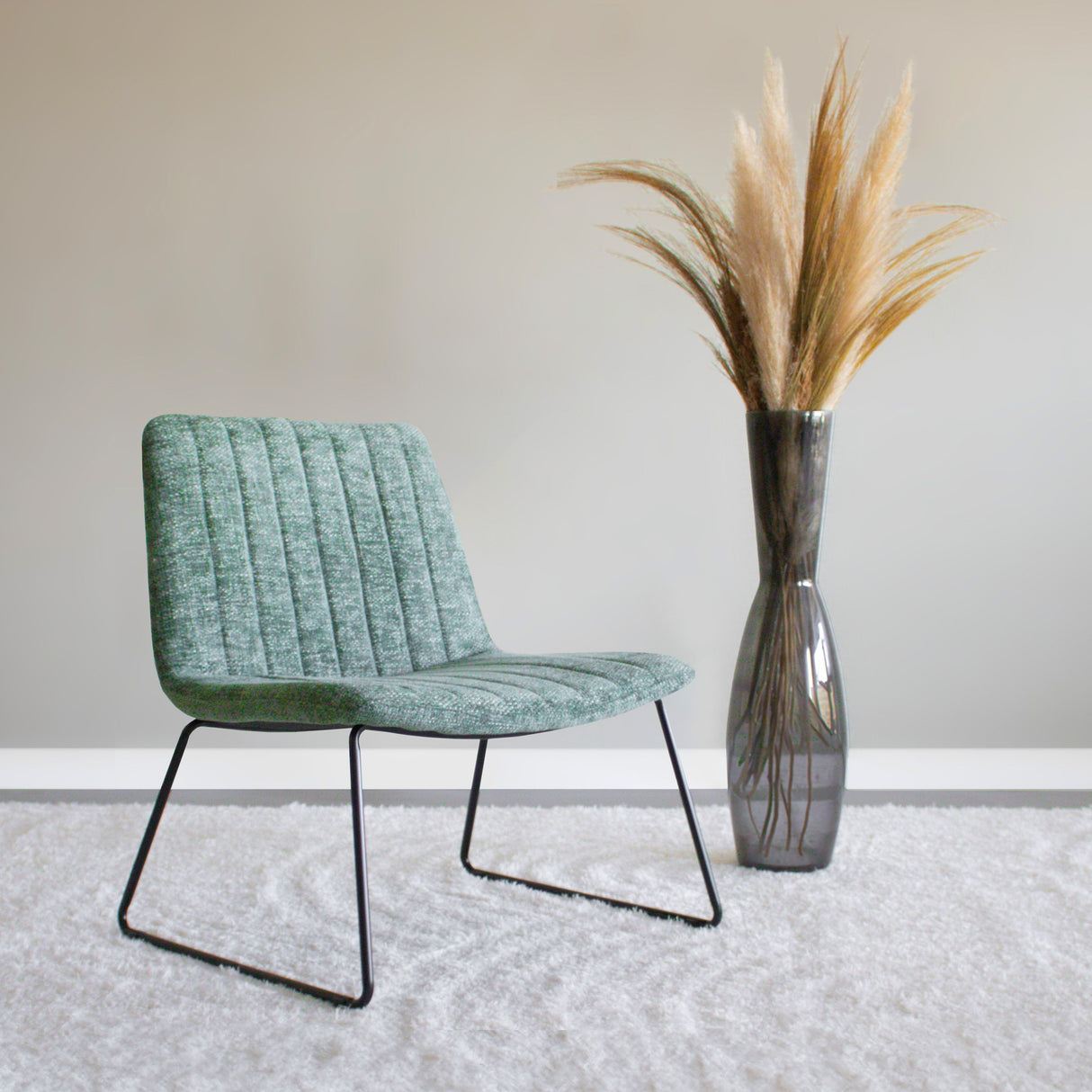 Armchair – Chenille Fabric, Metal Frame, Swivel – James | Kick Collection