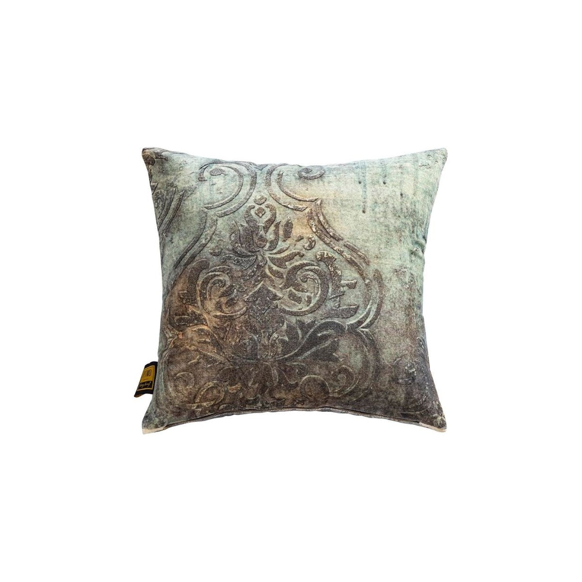 Kissen - Sherdi Blue cotton velvet cushion Quadrat (45 x 45 cm) von PTMD - Esszett Luxury | Stilvolles Wohnen mit Charakter