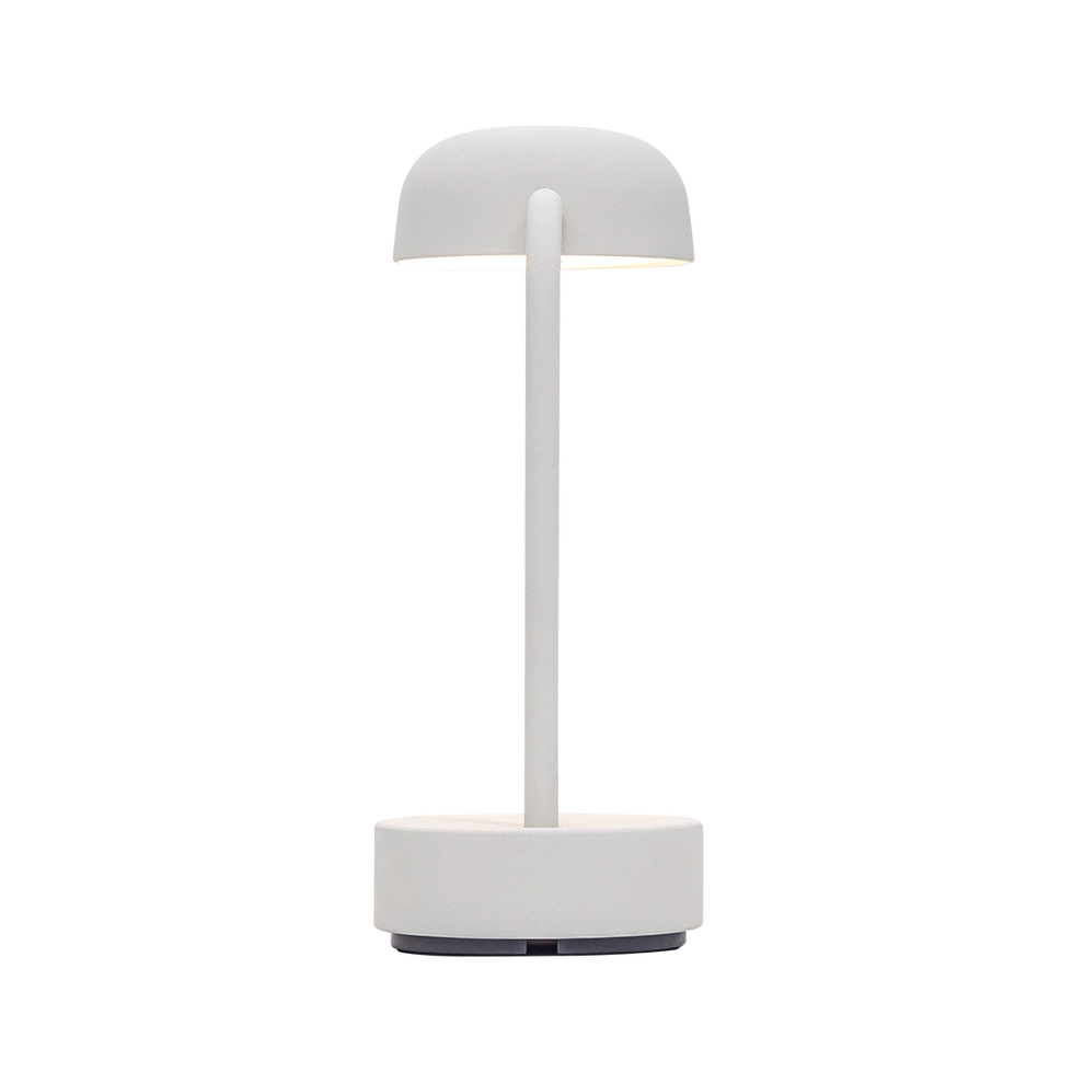 LED-Tischleuchte in Cloudy White mit dimmbarer Beleuchtung, kabellosem Design und wiederaufladbarem Akku – Fokus | Kooduu