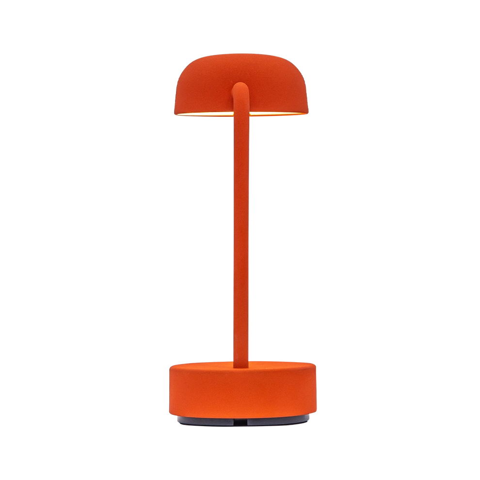 LED Table Lamp in Orange with Dimmable Lighting, Cordless Design, and Rechargeable Battery – Focus | Kooduu
