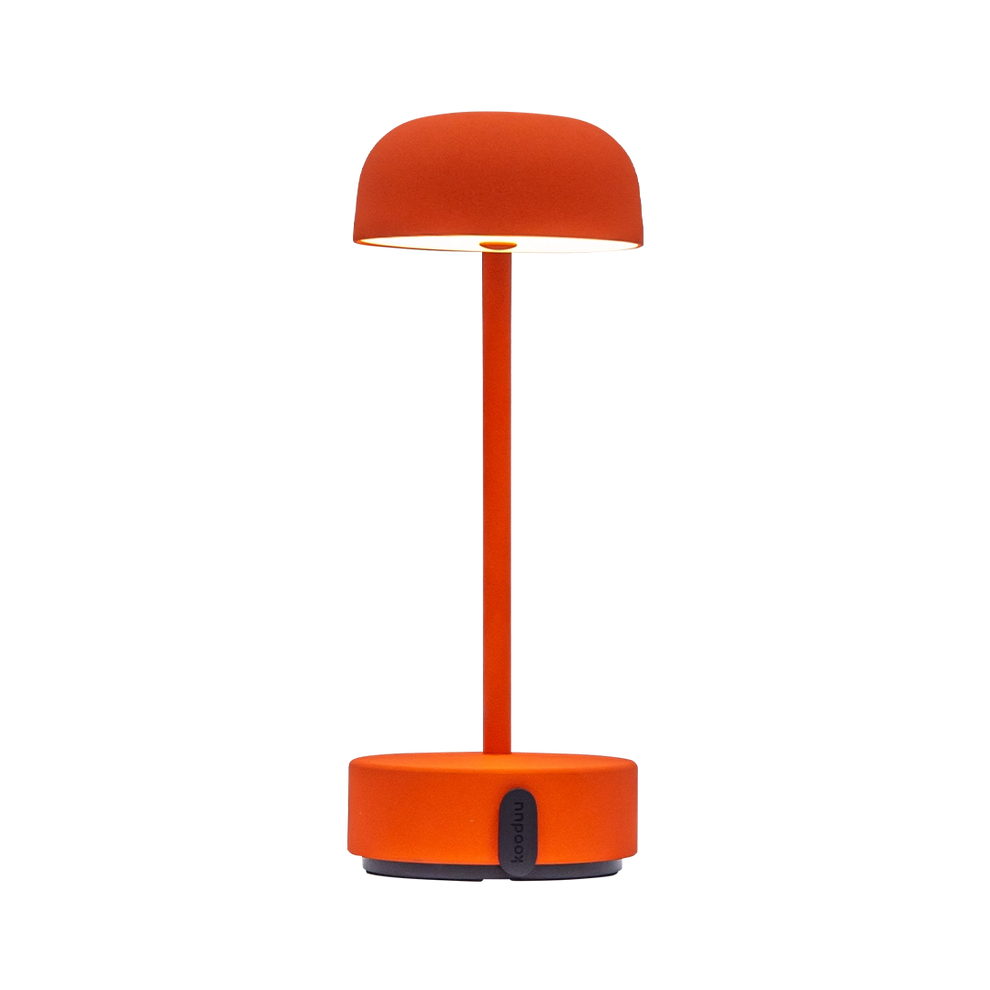 LED Table Lamp in Orange with Dimmable Lighting, Cordless Design, and Rechargeable Battery – Focus | Kooduu