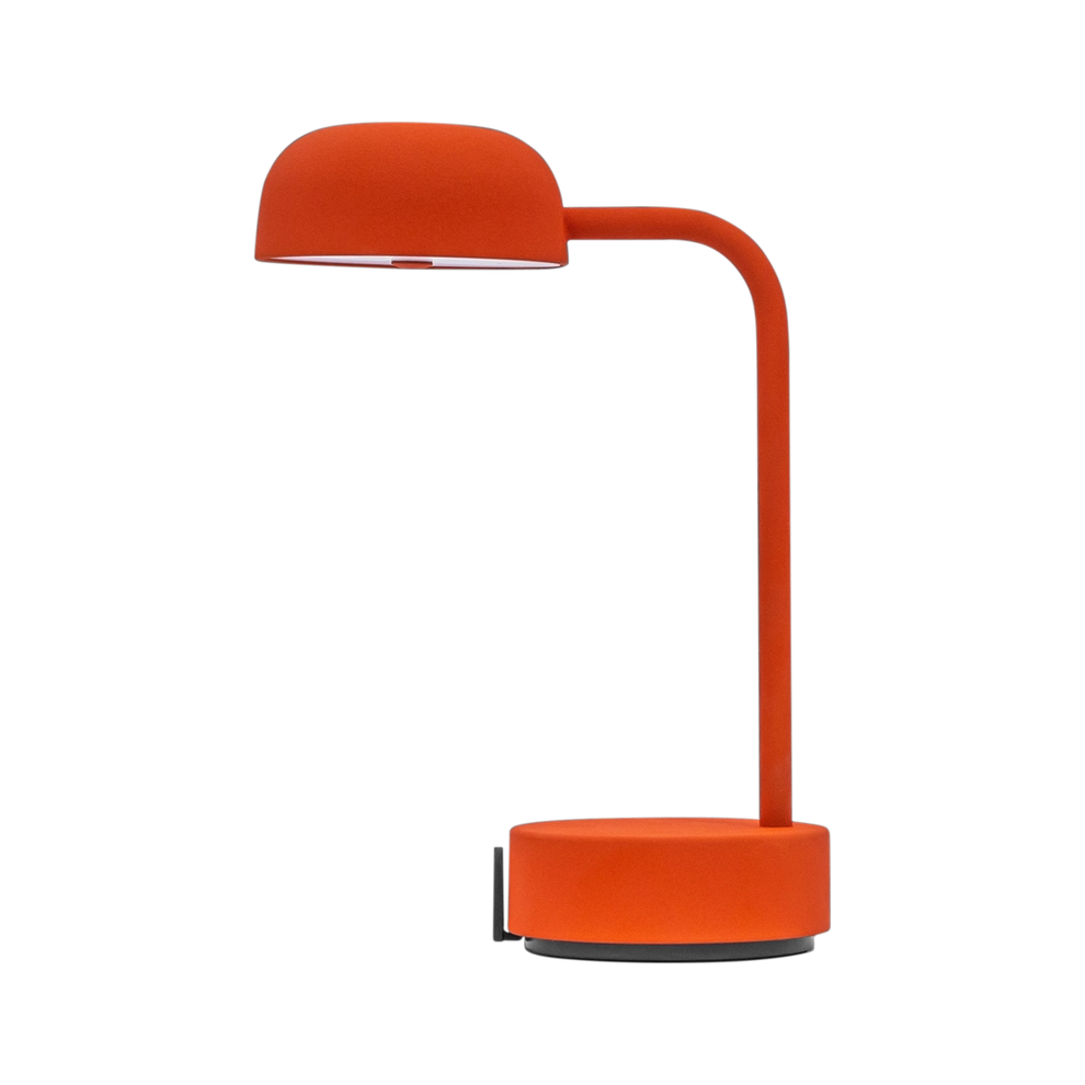 LED Table Lamp in Orange with Dimmable Lighting, Cordless Design, and Rechargeable Battery – Focus | Kooduu