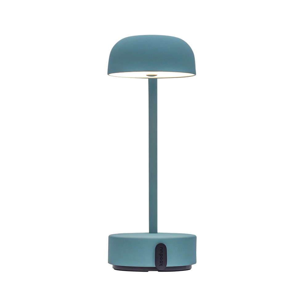 LED-Tischleuchte in Smoky Teal mit dimmbarer Beleuchtung, kabellosem Design und wiederaufladbarem Akku – Fokus | Kooduu