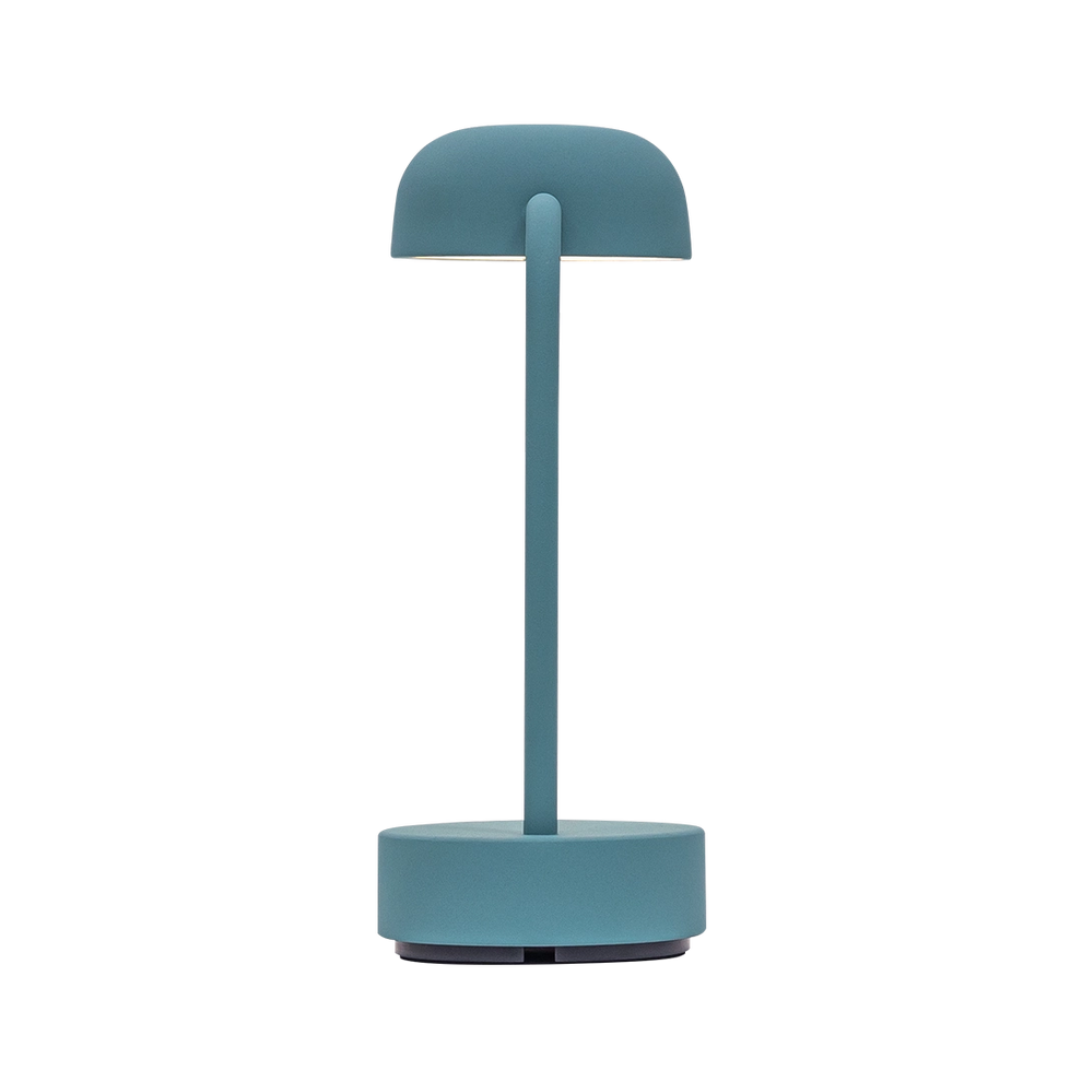 LED-Tischleuchte in Smoky Teal mit dimmbarer Beleuchtung, kabellosem Design und wiederaufladbarem Akku – Fokus | Kooduu