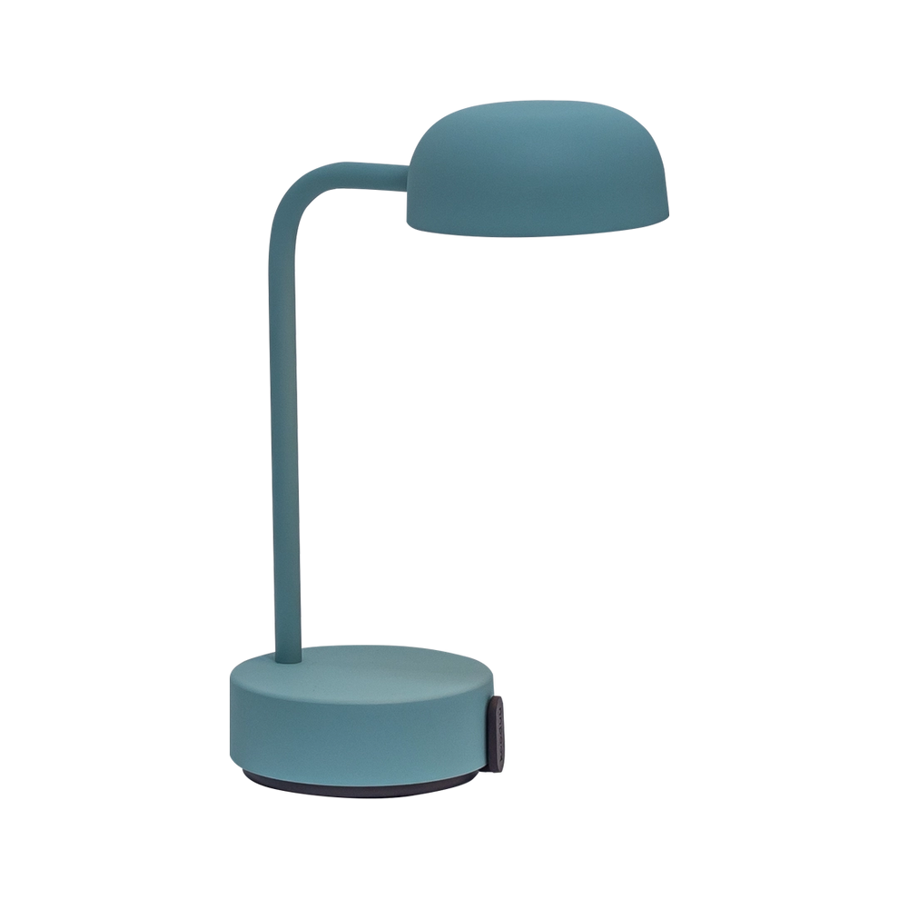 LED-Tischleuchte in Smoky Teal mit dimmbarer Beleuchtung, kabellosem Design und wiederaufladbarem Akku – Fokus | Kooduu