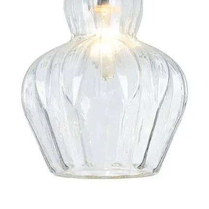 Pendant light with nickel finish and clear glass in modern design – Eustoma | Maytoni