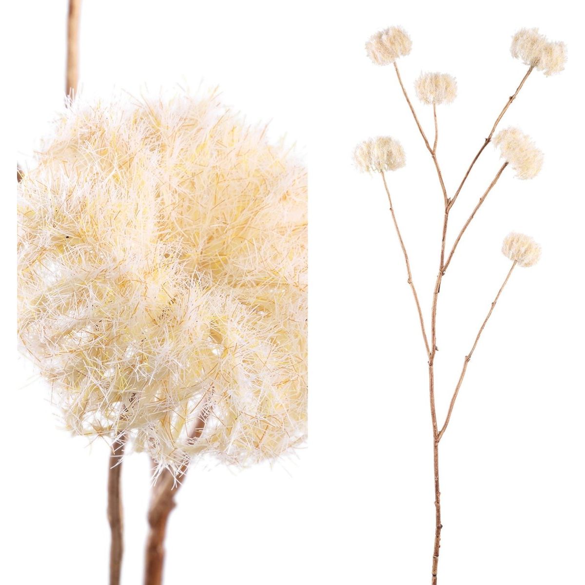 Kunstzweig - getrocknete Clematis Blüten x6 von PTMD - Esszett Luxury | Stilvolles Wohnen mit Charakter