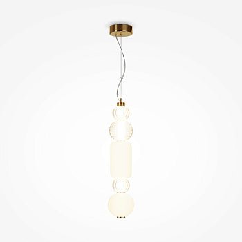 Pendelleuchte mit goldfarbener Metallbasis, transparentem Glas und Kristallakzenten im luxuriösen Design – Collar | Maytoni - Esszett Luxury | Stilvolles Wohnen mit Charakter