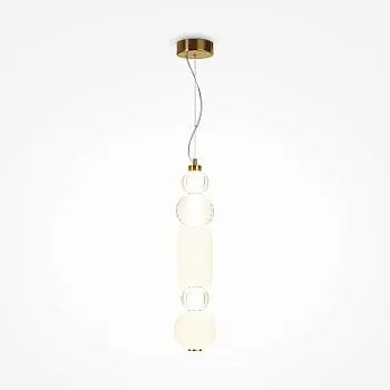 Pendant light with gold-colored metal base, transparent glass, and crystal accents in a luxurious design – Collar | Maytoni