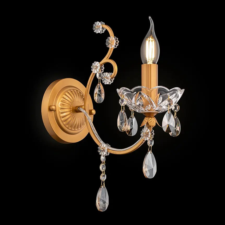 Wall Light with Gold Frame and Crystal Pendants – Sevilla | Maytoni