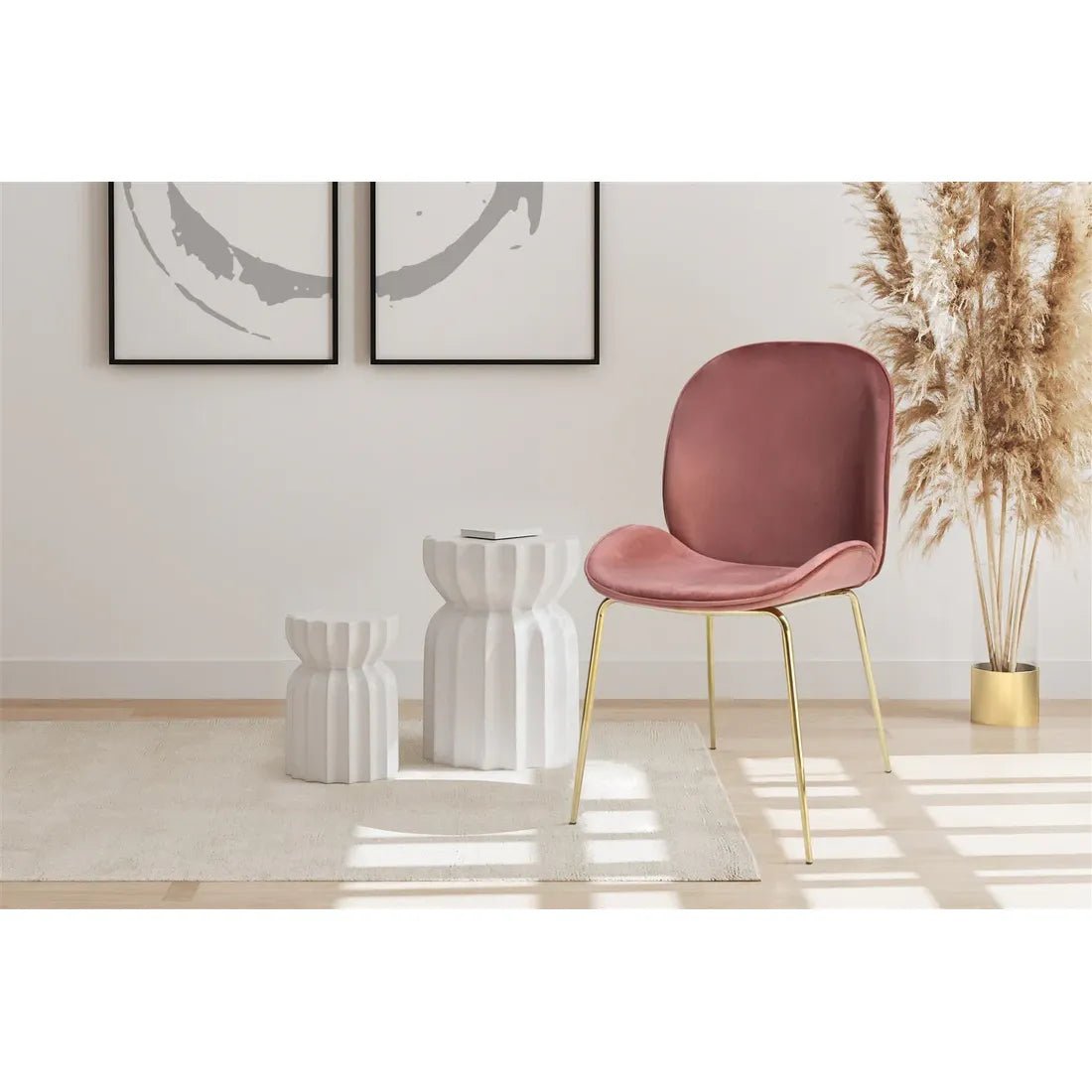 Stuhl Gestepptes Rücken - Design Samtbezug Messing - Gestell – Charlize 110 | Kayoom - Esszett Luxury | Stilvolles Wohnen mit Charakter