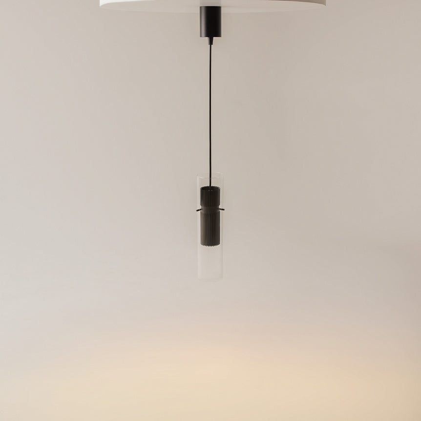 Pendant Light Matt Black Ribbed Aluminum Clear Glass Shade & GU10 Socket – Dynamics | Maytoni