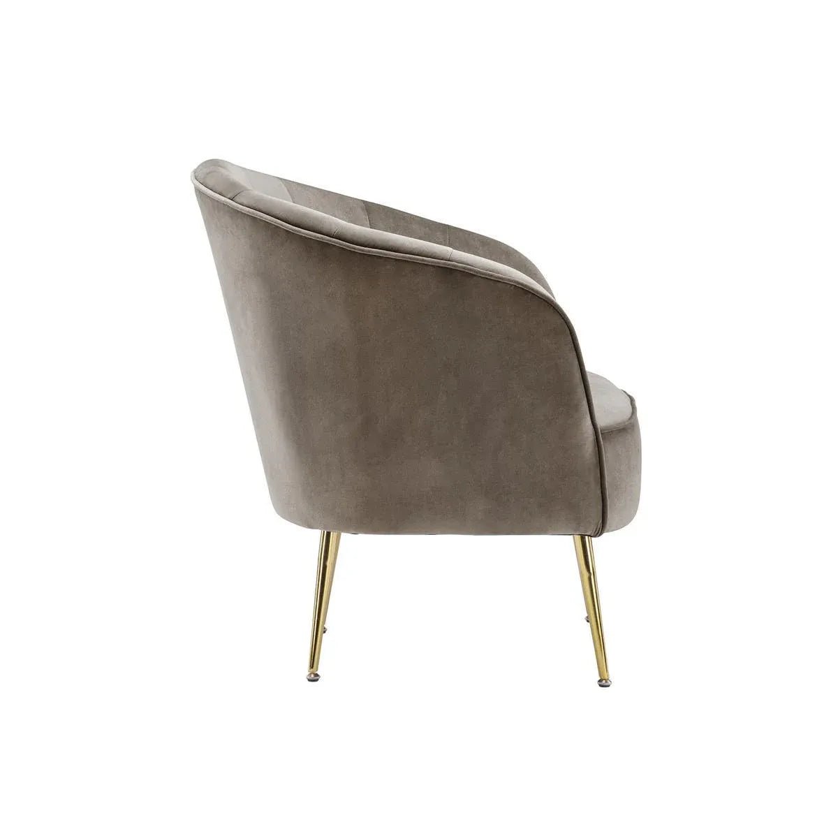 Sessel mit Samtbezug, Ziersteppung und Metallbeinen – Loulan 125 | Kayoom - Esszett Luxury | Stilvolles Wohnen mit Charakter