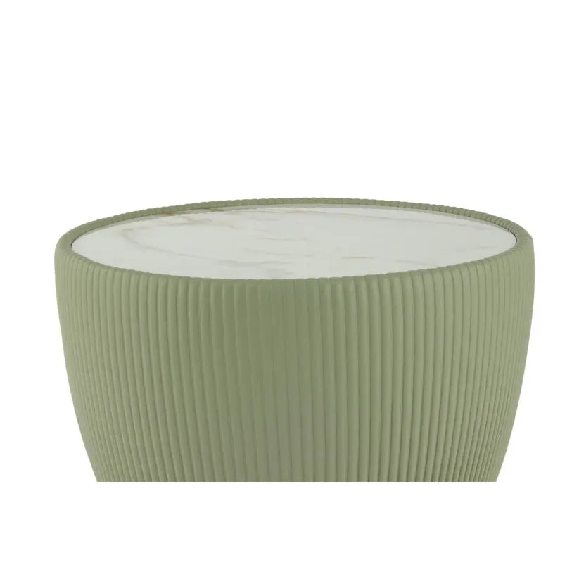Beistelltisch – Grün Farbe, Eisen PU Stein Material, Pflegeleichtes Design, 45 cm - Jokai 125 | Kayoom