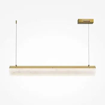 Pendant Lamp Brass Alabaster Diffuser Modern Design & LED Accent – Petra | Maytoni