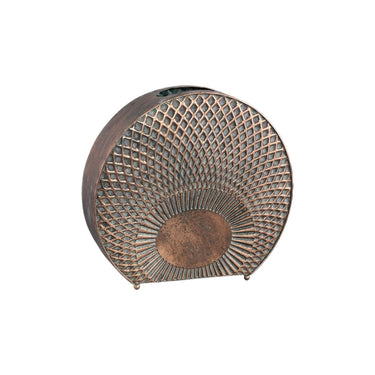 Metallvase - Yoeri Copper iron scales pattern round groß ( 41 x 12 x 38 cm ) von PTMD - Esszett Luxury | Stilvolles Wohnen mit Charakter