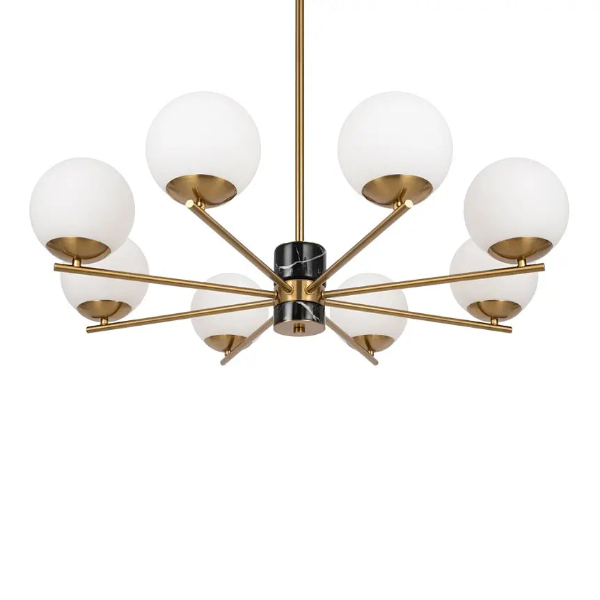 Pendant Lamp Brass & White Opal Glass 8-Lights – Marble | Maytoni