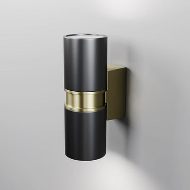 Wandleuchte mit schwarz - und messingfarbenem Aluminiumgehäuse und versiegeltem Sicherheitsglas – Bowery | Maytoni - Esszett Luxury | Stilvolles Wohnen mit Charakter