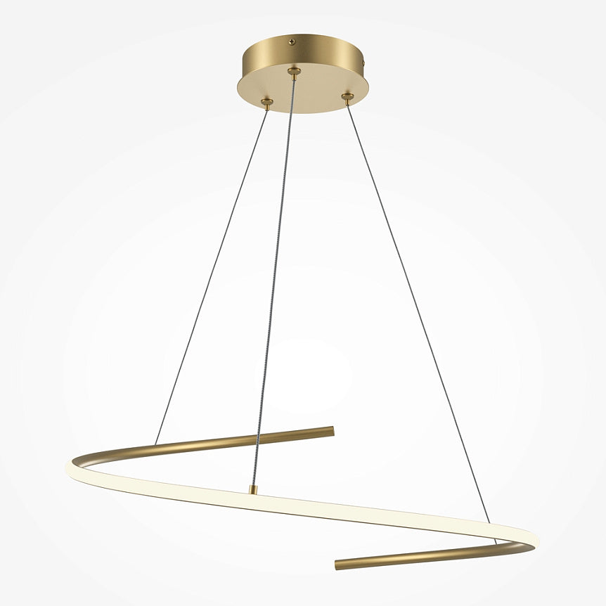 Pendant Lamp Minimalist Black-Gold Metal Body LED – Curve | Maytoni