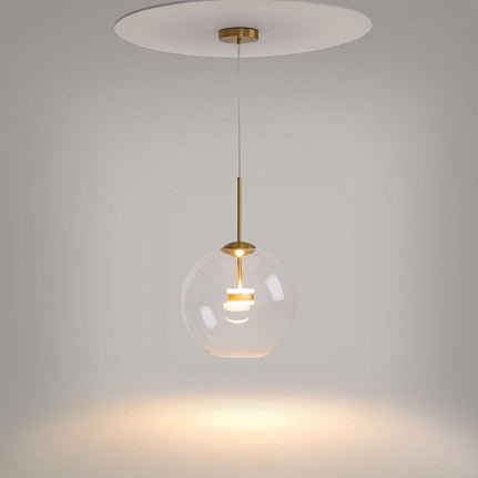 Pendelleuchte mit transparentem Blasenglas und gebürstetem Gold - Finish im modernen Design – Cometa | Maytoni - Esszett Luxury | Stilvolles Wohnen mit Charakter