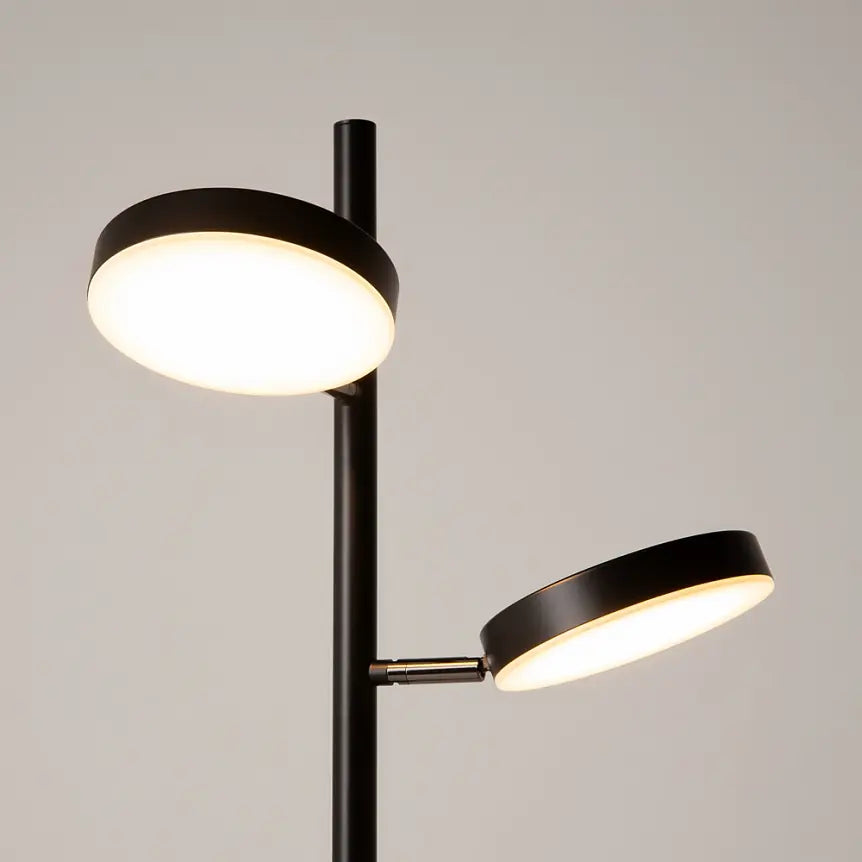 Floor Lamp Black Joint Design with Two Lights & White Frosted Diffuser & Integrated LED – MOD070FL‑L12B3K | Maytoni