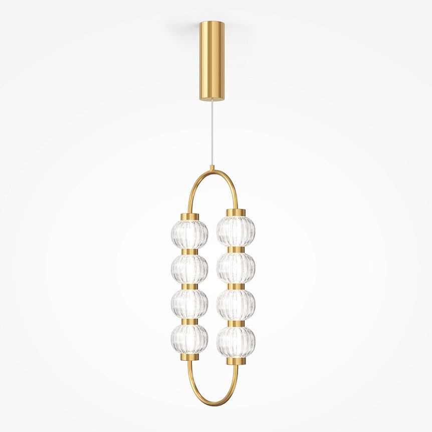 Pendelleuchte Goldfarbener Metallrahmen Gerillte Glaskugeln LED 16 W 3000 K – Amulet | Maytoni - Esszett Luxury | Stilvolles Wohnen mit Charakter