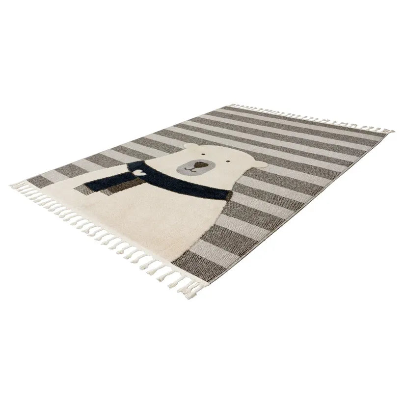 Teppich – Eisbärenmotiv, Polypropylen, Streifenmuster, 120 x 170 - Modena 423 | Kayoom